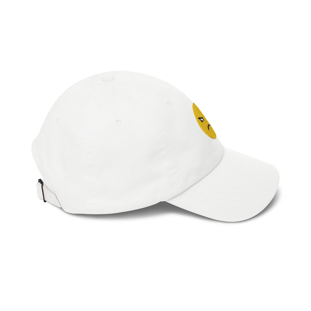 Embroidered "ATTITUDE" Emoji Dad Cap — White Classic Baseball Hat
