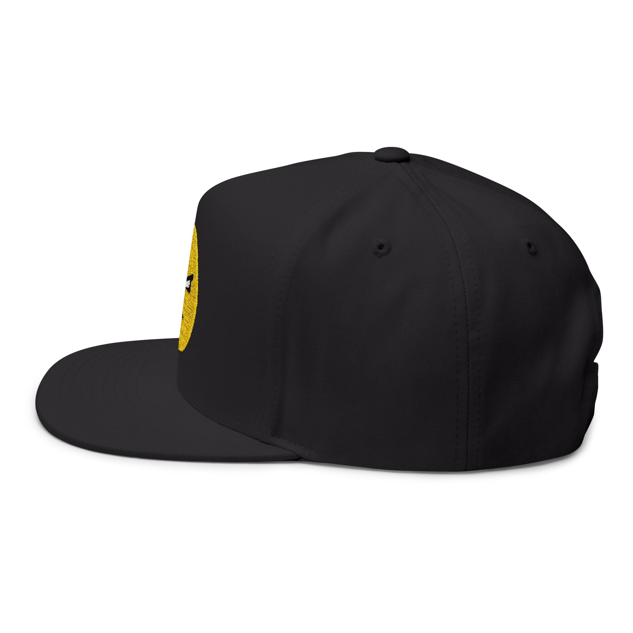 Embroidered "Attitude" Emoji Flat Bill Cap — Snapback Hat with "ATTITUDE"