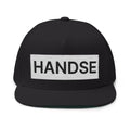 HANDSE Embroidered Flat Bill Cap — Retro Box Logo Snapback Hat