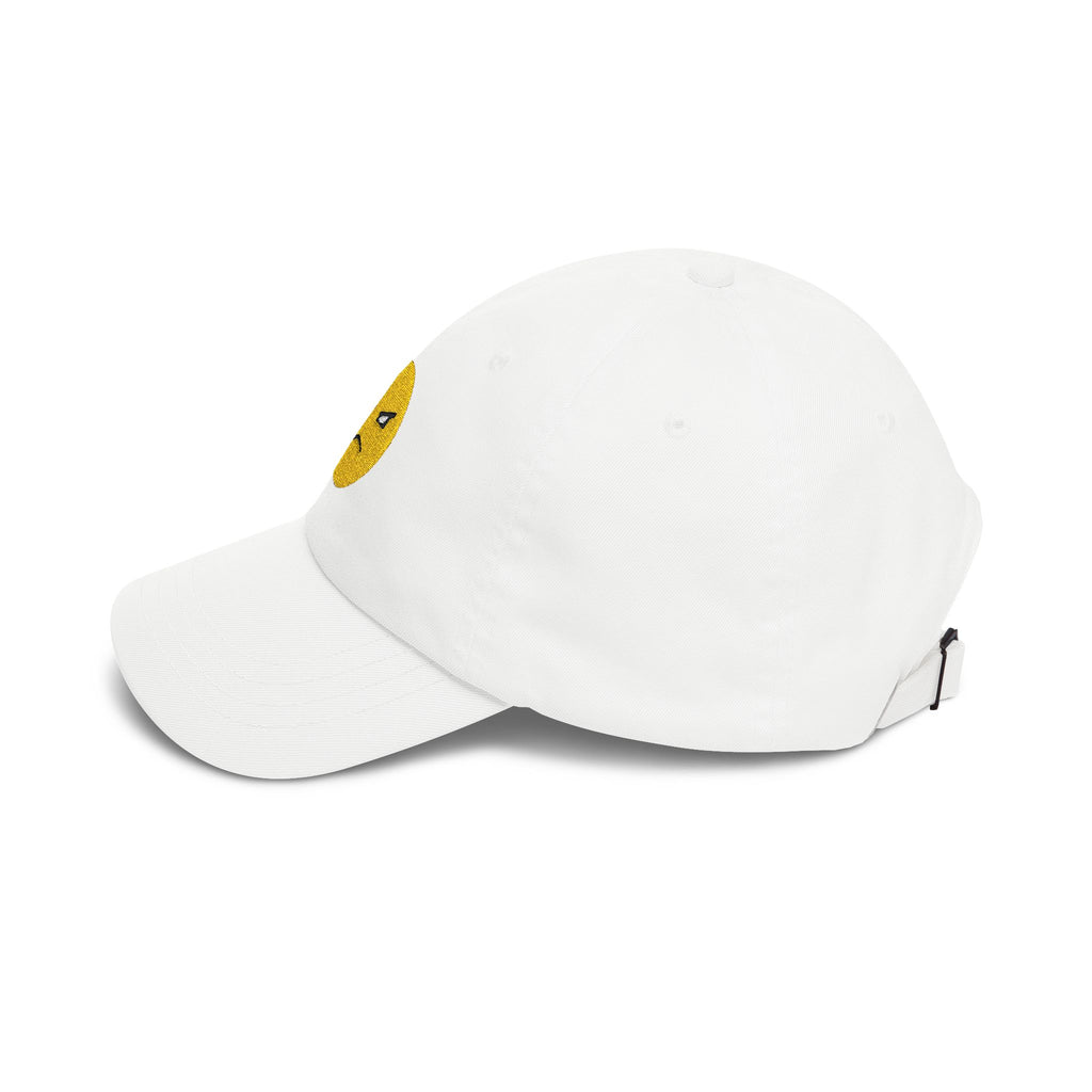 Embroidered "ATTITUDE" Emoji Dad Cap — White Classic Baseball Hat