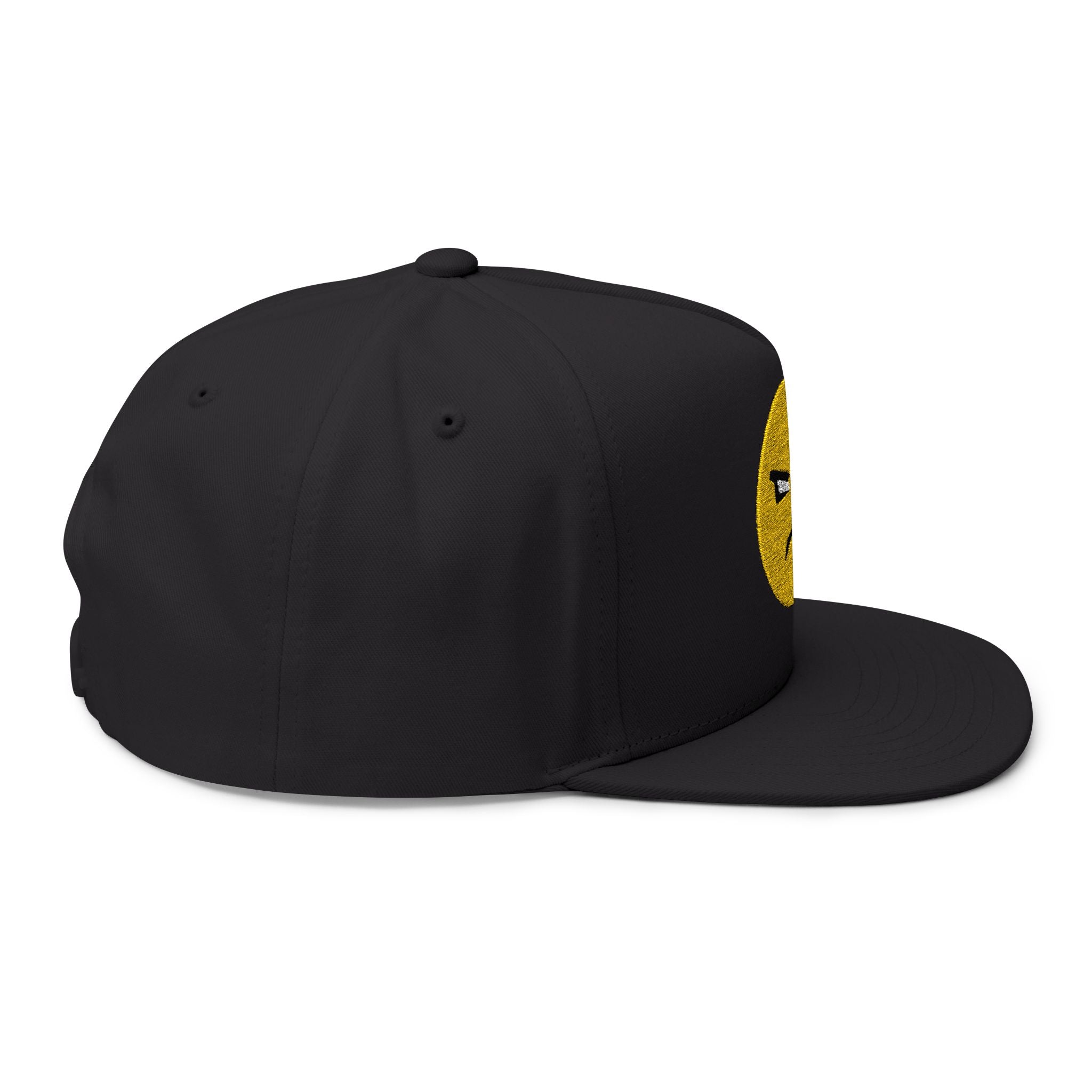 Embroidered "Attitude" Emoji Flat Bill Cap — Snapback Hat with "ATTITUDE"