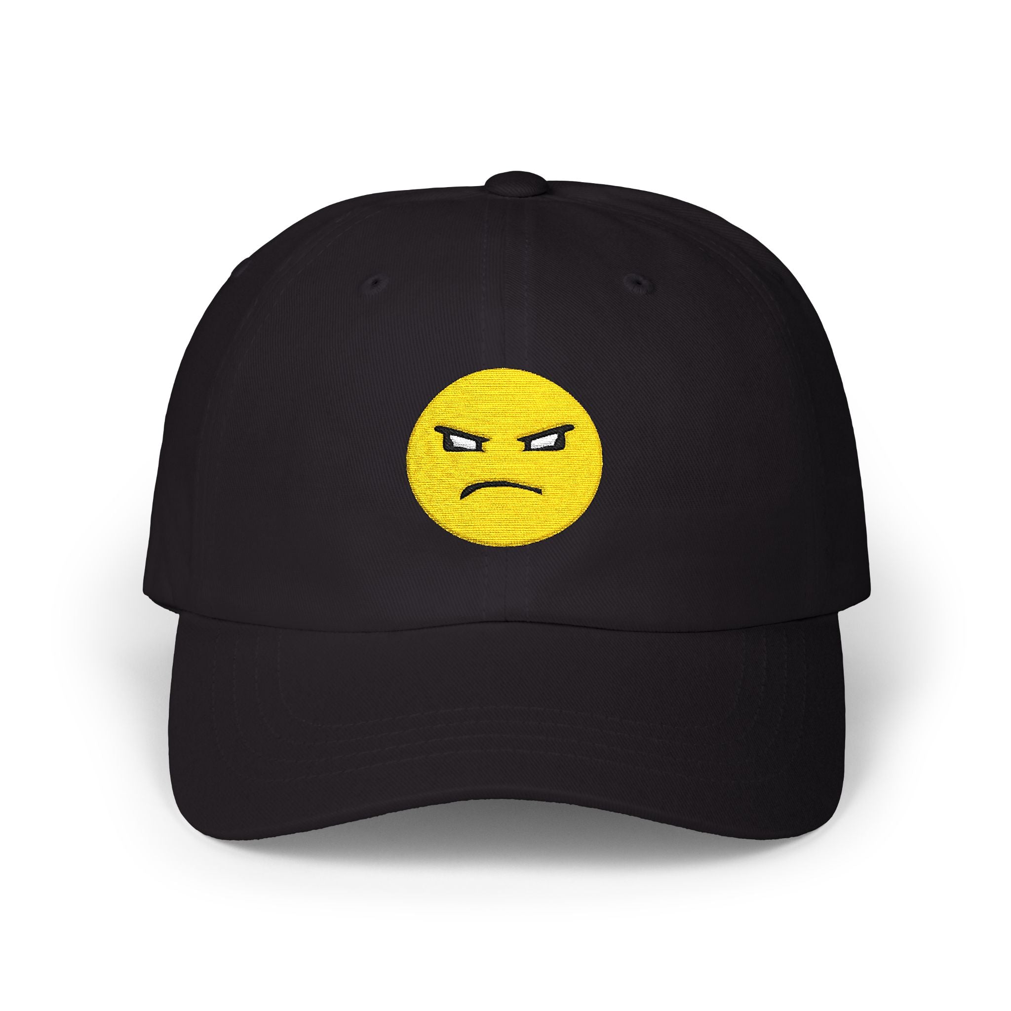 Embroidered "ATTITUDE" Emoji Dad Cap — White Classic Baseball Hat