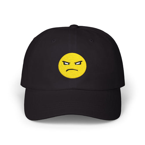 Embroidered "ATTITUDE" Emoji Dad Cap — White Classic Baseball Hat