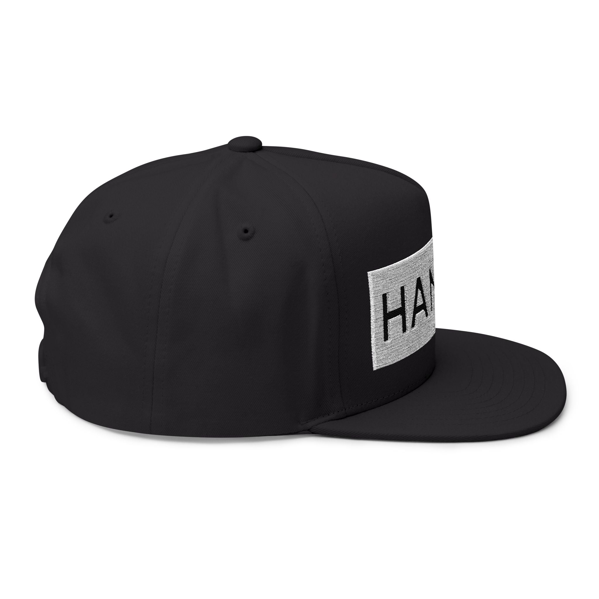 HANDSE Embroidered Flat Bill Cap — Retro Box Logo Snapback Hat