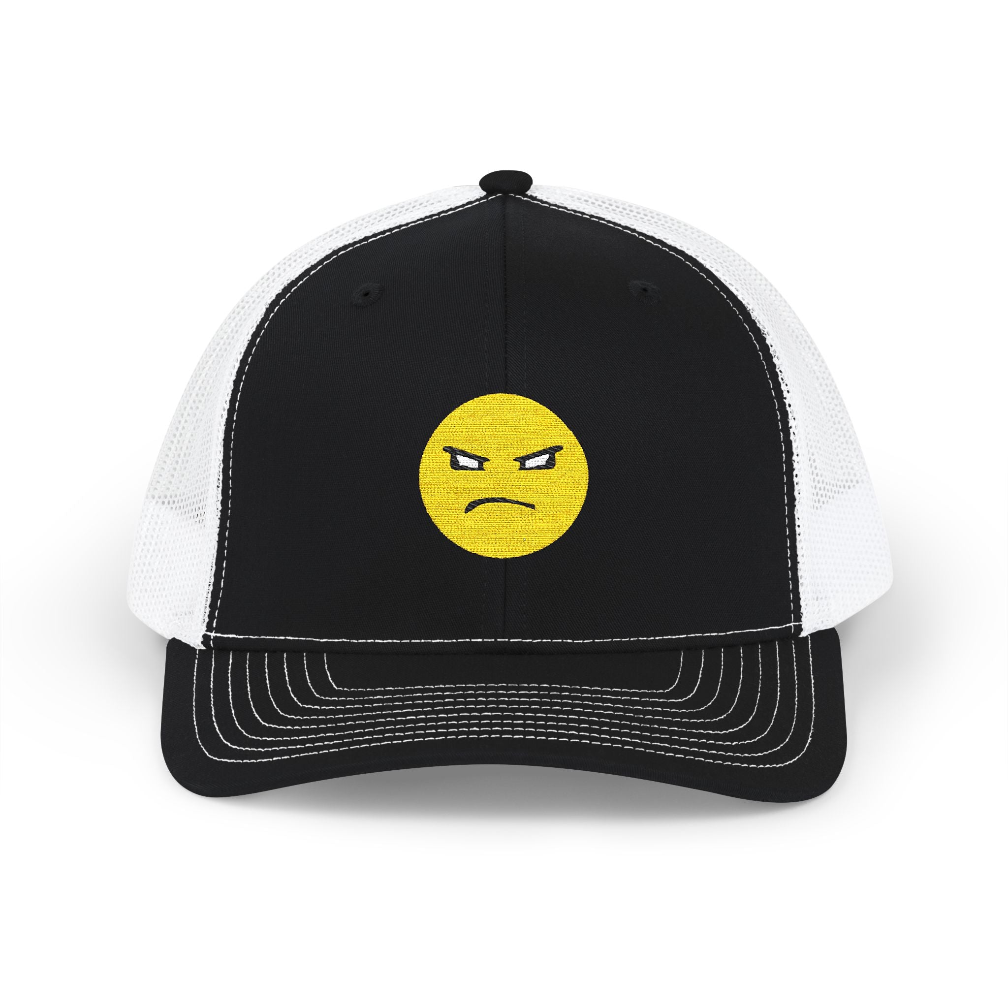 Embroidered HANDSE "ATTITUDE" Emoji Trucker Hat — Snapback Mesh Cap